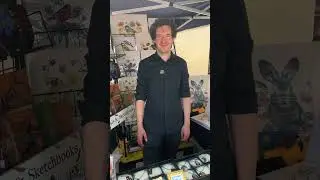 Our hand painted watercolours, metal and leather items! My first craft booth with paintings!
