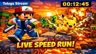 Minecraft Speed Run Live and Server Stress Test | Telugu | Ash Dangerous Pikachu⚡