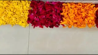 Corner flower rangoli design/ Flower rangoli/ Rangoli design/Festival rangoli/Border  rangoli design