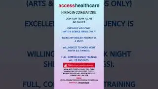 AccessHealthCare #hiring #coimbatore #freshers#job #jobs #vacancy #jobsearch #jobvacancy #jobseekers