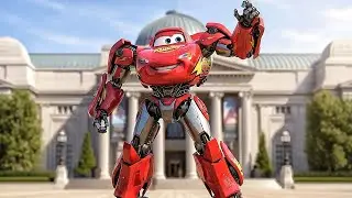 Mcqueen Lightning Turns Into a Robot &mdash; Epic T-Rex Showdown! Epi 1