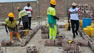 GCI: FIN DES TRAVAUX DE FONDATION & DÉBUT DE MAÇONNERIE D'UNE MAISON UNIFAMILIAL A MENKAO