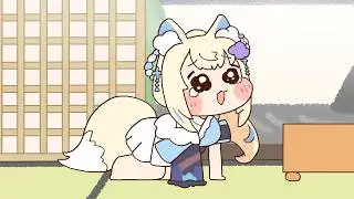五目並べで初代PON神みこに敗北し阿鼻叫喚の悲鳴を上げるフワワ【手描き/フワモコ/さくらみこ】