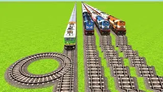 THREE LONGEST RISKY POTHOLES TRACKS TRAINS VS SINGING SINGLE ROOTING RAILWAY TRACK|Train Simulator|