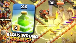Klaus MUST 3 STAR so he brings 3 JUMP SPELLS (Clash of Clans)