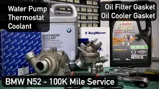 BMW Z4 N52 - Water Pump, Thermostat, Oil Filter & Cooler Gasket - 100K Mile Service Overview