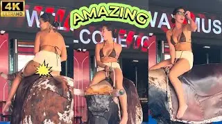 CRAZY Mechanical Bull Ride GONE WRONG! #mechanicalbull #bullriding #texas #fail