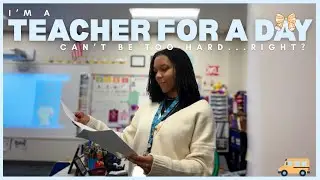 Elementary Substitute Teacher Vlog ✏️🍎 🚌📚