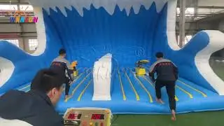 7x6m Commercial Double Surf Machine Inflatable with Wave Design for Competition