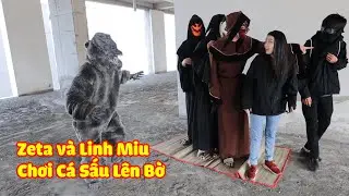 Zeta và Linh Miu Chơi Cá Sấu Lên Bờ Với Chó Sói Xám | Linh Miu Official