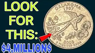 Oklahoma 1907 State Quarter | 2008 Rare Coin Details | Scissortail Bird & Wildflower Design