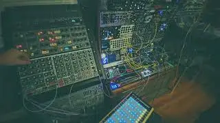 Linnstrument with the Black Corporation Xerxes and Cwejman S1, slowly shifting phase offset.