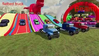Flatbed Truck  Cute Car Transport  Colorful Trucks in a Fantasy Farm #09  Farming Simulator 2216💙_