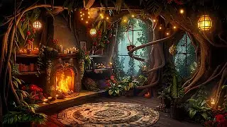 Secret House Woods inside Ancient Tree 🌳 Magical Forest Music & Nature Ambience 🎶 Relaxes, Calming
