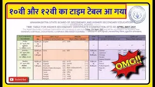 12th & 10th Board Exam 2021 Time Table Released official / HSC & SSC board exam time table 2021