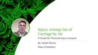 Injury Arising Out of Carriage by Air - A Guide for Personal Injury Lawyers - Webinar