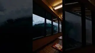 Big Wave Crashes into Restaurant!