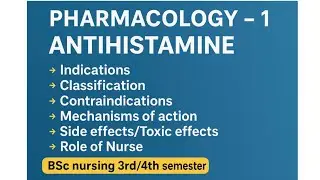 Antihistamine drugs, Indications Classification/Pharmacology Bsc nursing 3rd/4th semester