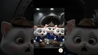 Kitten and His Gang Rob a Bank | Funny Animated Cat Heist Story #kittenheist #cat #cartoonshorts