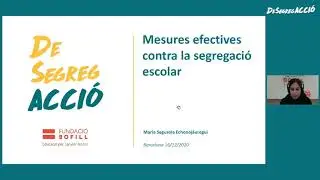 Segregaci&oacute; escolar: quin &eacute;s el problema i quines pol&iacute;tiques municipals funcionen. Mar&iacute;a Segurola
