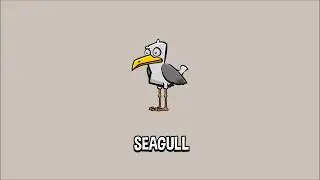 Animated seagull 2D game asset