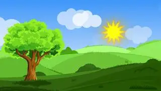 Animated cartoon landscape background - cartoon background loop