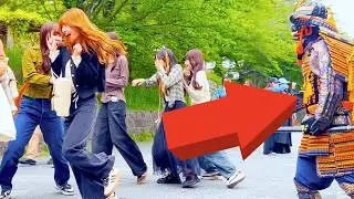 If You Look… 😱 Samurai Armor Prank Kyoto Japan #162