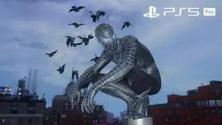 Spider-Man 2 PS5 PRO Gameplay | Black Webbed Suit Free Roam