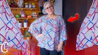 BLUSA ELEGANTE con solo 1.5m de tela y 2 RECTÁNGULOS 👚 ¡INCREÍBLE! Hazla para ti 😍✨