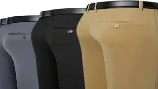 Men's Trousers Summer Thin Business Casual Pants Classic Solid Color Elastic Comfortable L