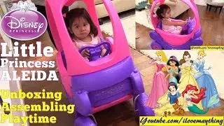 A Disney Princess Carriage for a Little Princess. Purple and Pink Ride-On Carriage for Toddlers