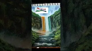 Easy Soft Patel waterfall scenary on Republic Day 2026🇮🇳 #art #shorts #viral #republicday #ytshorts