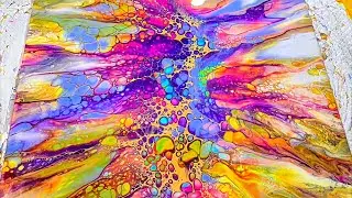Электрическая небесная краска. Идеальное нанесение! Галактика ячеек! #Acrylicpour #Fluidart
