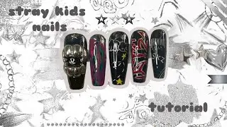 making stray kids nail with medium coffin tips
