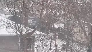 CCC Heil Garbage Truck B4 drives in the snow!