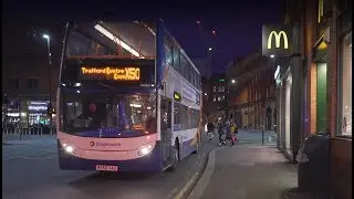 United Kingdom, Manchester, double decker bus x50 night ride from Chepstow St to Chester Rd