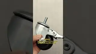 Thread stem casters 3 inch black PP swivel caster wheels with brakes