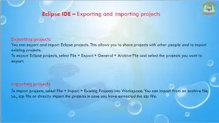 Lesson - 10 : Eclipse IDE - Exporting and importing projects