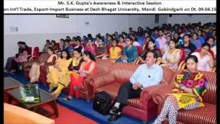 Exim Enterprises - Awareness & Interactive Session with the Students of DBU on 09.04.15