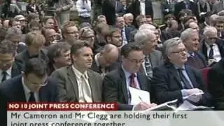 First conference with David Cameron and Nick Clegg in the Downing St Garden 12 May 2010 (2 of 3)