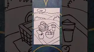 picnic drawing,  how to draw picnic