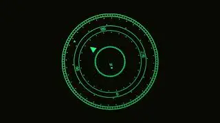Degree scale, compass, control panel. Animated screensaver. Technology and science.