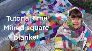 Knitted Mitre Square Blanket Tutorial