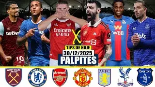 🎯PALPITES FUTEBOL TER&Ccedil;A-FEIRA 30/12/2025 (Inglaterra Premier League - Rodada 19 + Bilhete Pronto)🔰