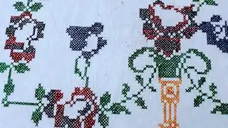 New  cross stitch embroidery/dosuti  design  for bedsheets/table cover and pillowcase