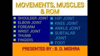 #movements , #muscles  and #rangeofmotion  of all upper and lower limb joints movements 👍👍