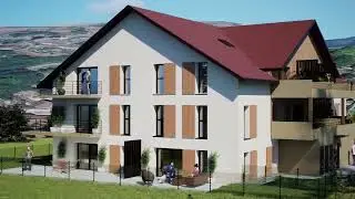 Animation 3D d'un logement collectif &agrave; Frangy, Haute-Savoie  et paysage fid&egrave;le &agrave; la r&eacute;alit&eacute; !