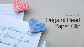 How to fold Origami Heart Corner Paper Clip