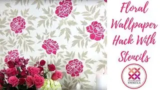 How To Stencil a Japanese Peonies Flower Accent Wall