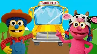 As Rodas do Ônibus (Versão da Fazenda)🚌🐤 | Cinco Patinhos | Canções Infantis | Puppet em Português